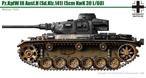 Panzer III ausf. H (fin de production) côté