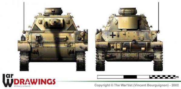 Panzer IV ausf. F2 face et arrière
