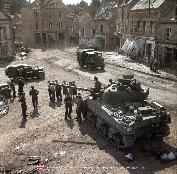 Firefly et d'autres véhicules (20 août 1944)