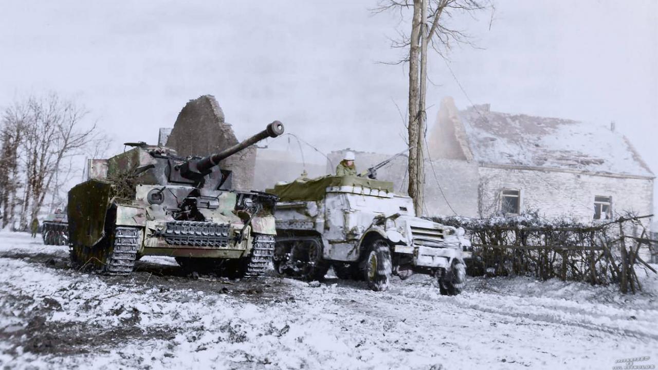 Half track et Panzer IV ausf. H détruit (1945)