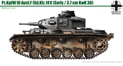 Panzer III ausf. F (début de production) côté