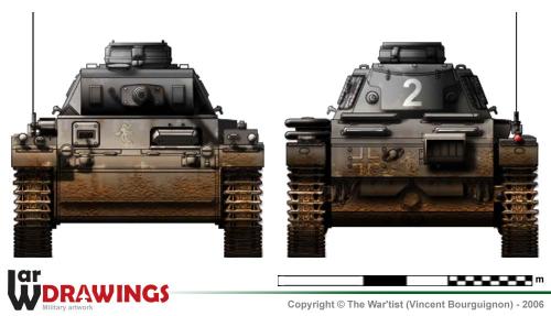 Panzer III ausf. H (fin de production) face et arrière