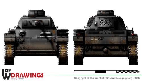 Panzer III ausf. J (fin de production) face et arrière