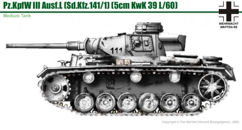 Panzer III ausf. L (début de production) côté