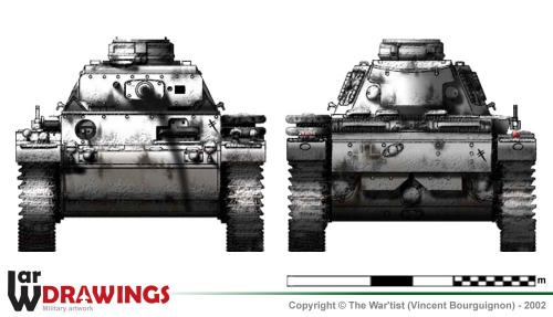 Panzer III ausf. L (début de production) face et arrière