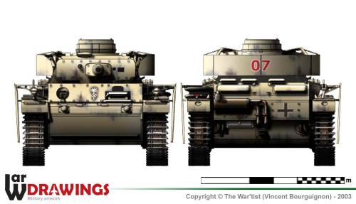 Panzer III ausf. N face et arrière