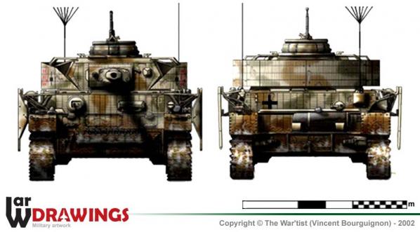 Panzer IV ausf. J face et arrière